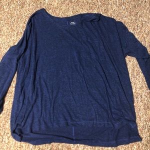 blue long sleeve shirt
